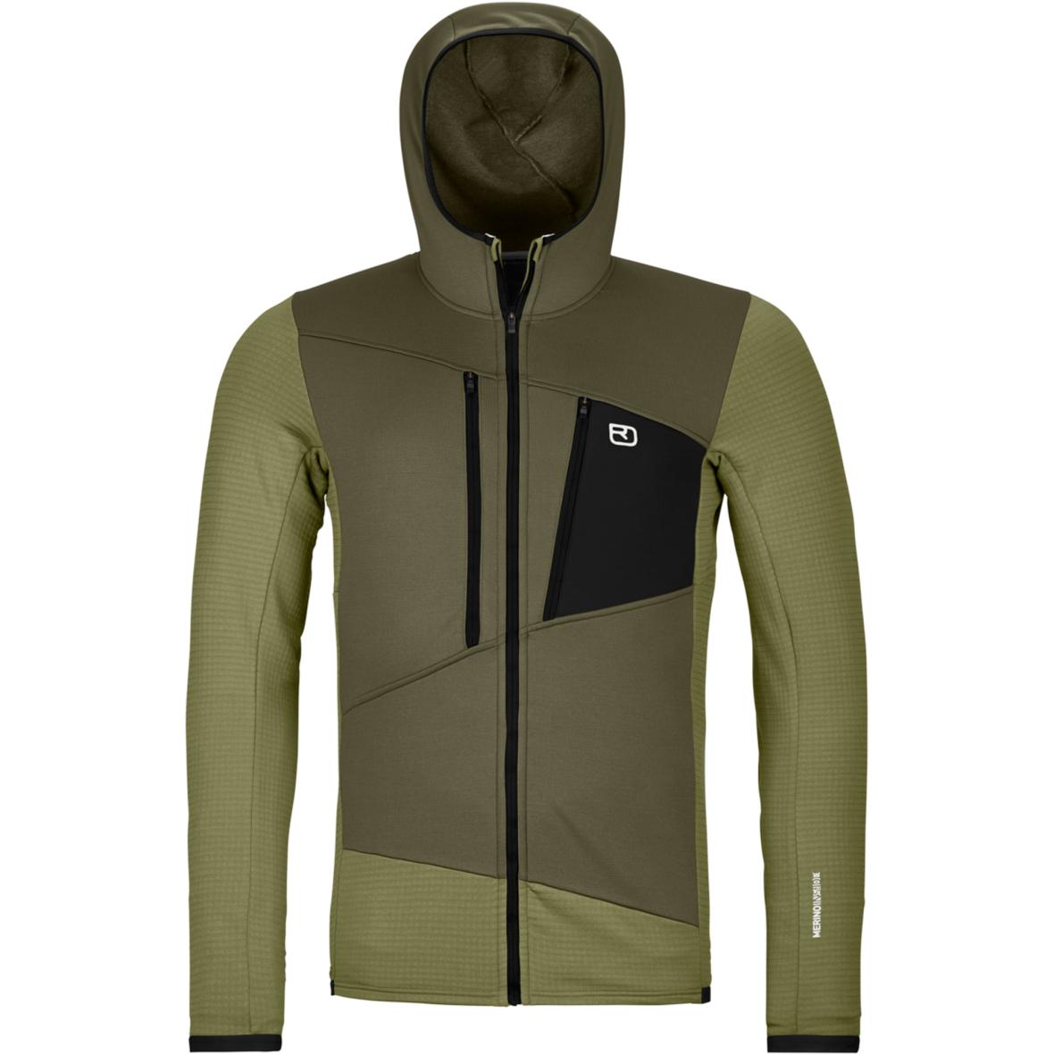 Fleece Grid Hoody Herren Fleecejacke Oliv_O00584 | XXL