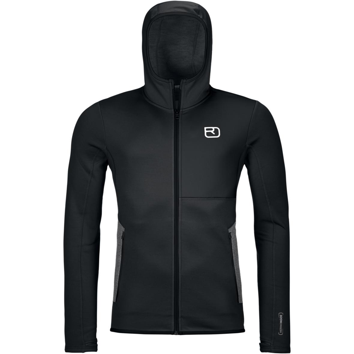 Fleece Hoody  Herren Fleecejacke Schwarz_O00049 | L