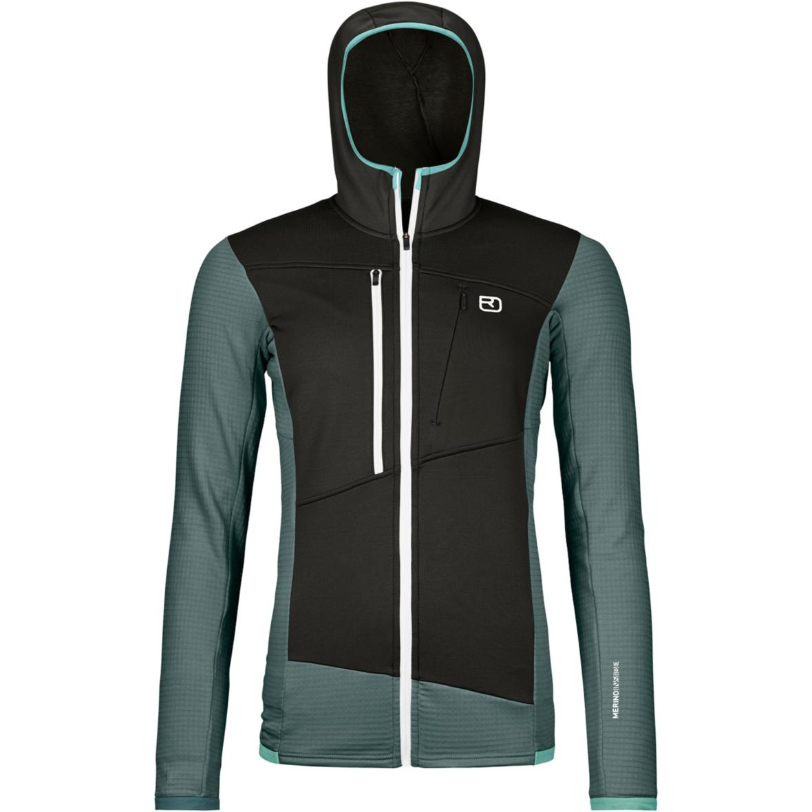 Fleece Grid Damen Fleecejacke Grau_87801 | XS
