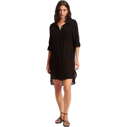 Seafolly Crinkle Twill Beach Shirt Damen Bluse bei Sport Schuster München