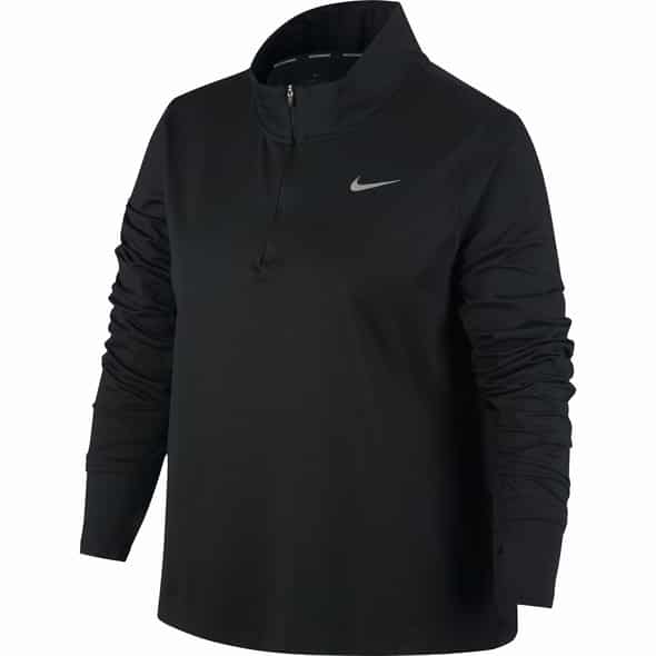 Nike W NK E Top HZ Damen Laufshirt (Schwarz L ) Laufbekleidung