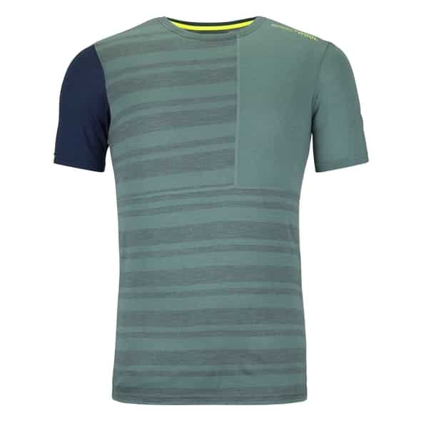 Ortovox 185 Rock'n'Wool Short Sleeve M Herren Funktionsunterhemd (Petrol XL ) Laufbekleidung