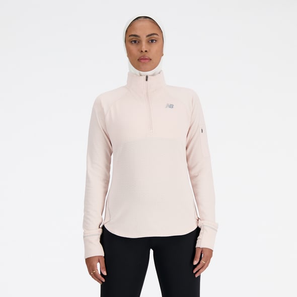 New Balance Heat Grid Half Zip Damen Laufshirt (Rosa M ) Laufbekleidung