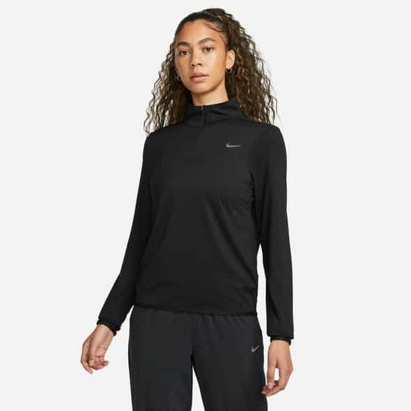 Nike W NK Swift Elmt Dri-Fit UV Half-Zip Top Damen (Schwarz S ) Skiunterwäsche