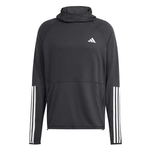 adidas M Own The Run E 3 Stripes Hoodie Herren (Schwarz XL ) Fitnessbekleidung