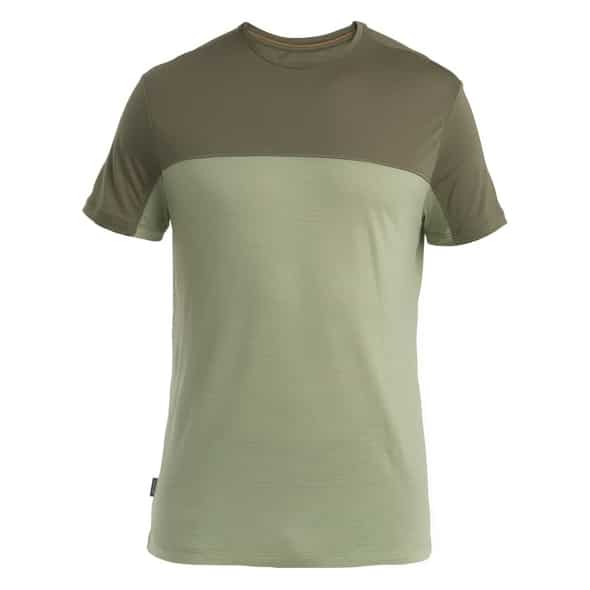 Icebreaker M Merino 125 Cool-Lite Sphere SS Tee Colour Block Herren (Oliv XL ) Langlaufbekleidung