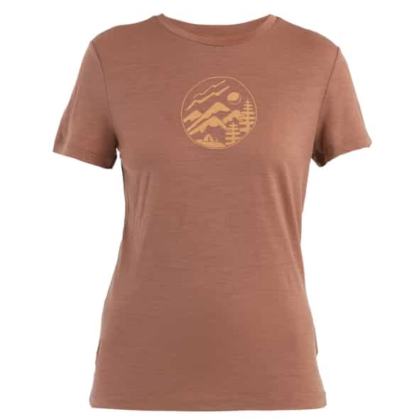 Icebreaker W Merino 150 Tech Lite III Tee Camping Circle Damen (Braun XL ) Laufshirts