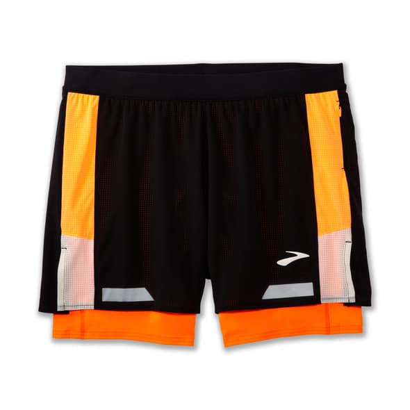 Brooks Run Visible 5 2in1 Short 2.0 Herren (Schwarz XL) Laufshorts